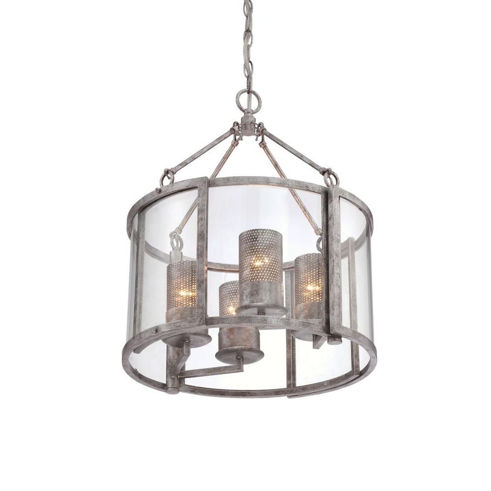 Varaluz Jackson 4 Light Antique Silver Chandelier With Arched Pertaining To Cage Chandeliers (Photo 9 of 12)