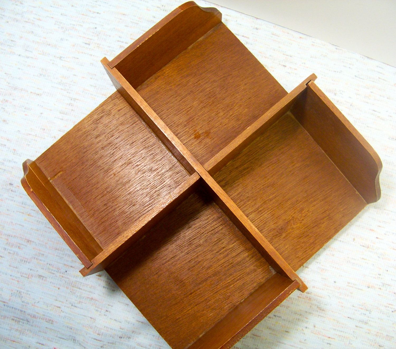 Vintage Bookshelf Desktop Mod Craft Supply Caddy Revolving With Regard To Desktop Bookcase (View 8 of 15)