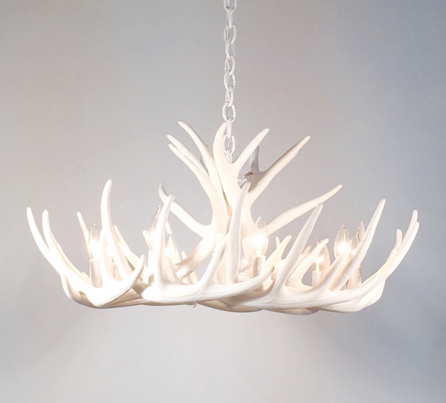 White Antler Chandelier Faux Antler Chandelier W12c Pertaining To White Antler Chandelier (Photo 1 of 12)