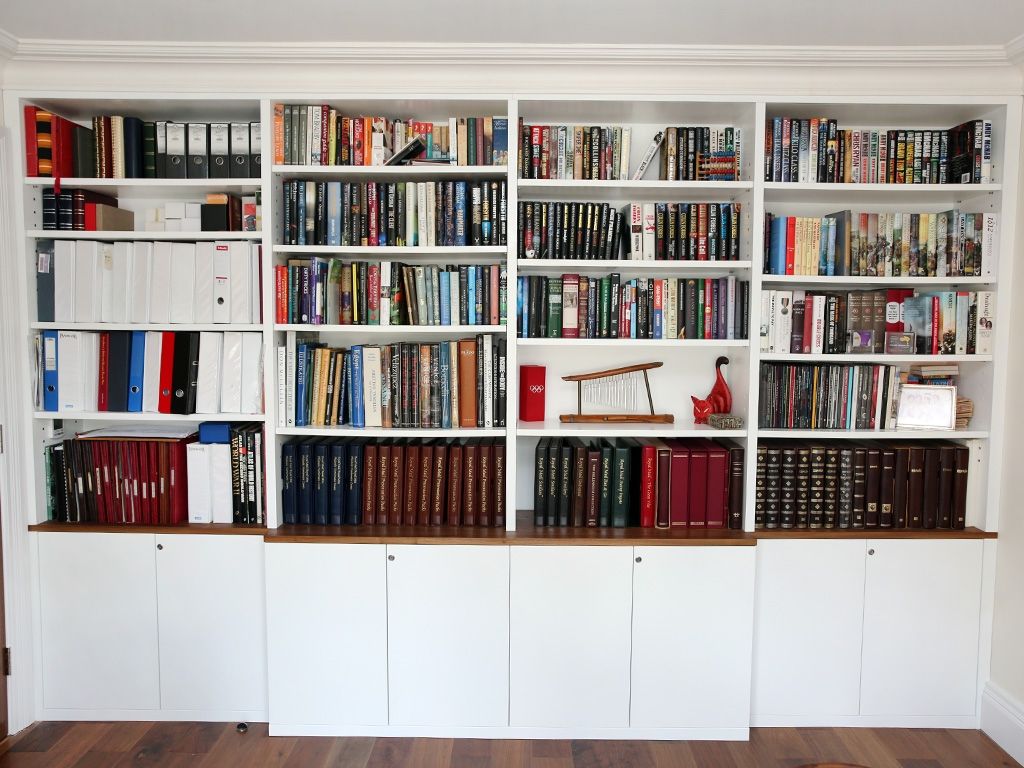 White Built In Bookshelves Idi Design Inside Fitted Shelving (Photo 15 of 15)
