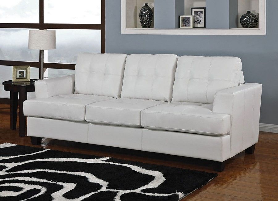White Leather Sofa Bed Inside White Leather Sofas (View 8 of 15)