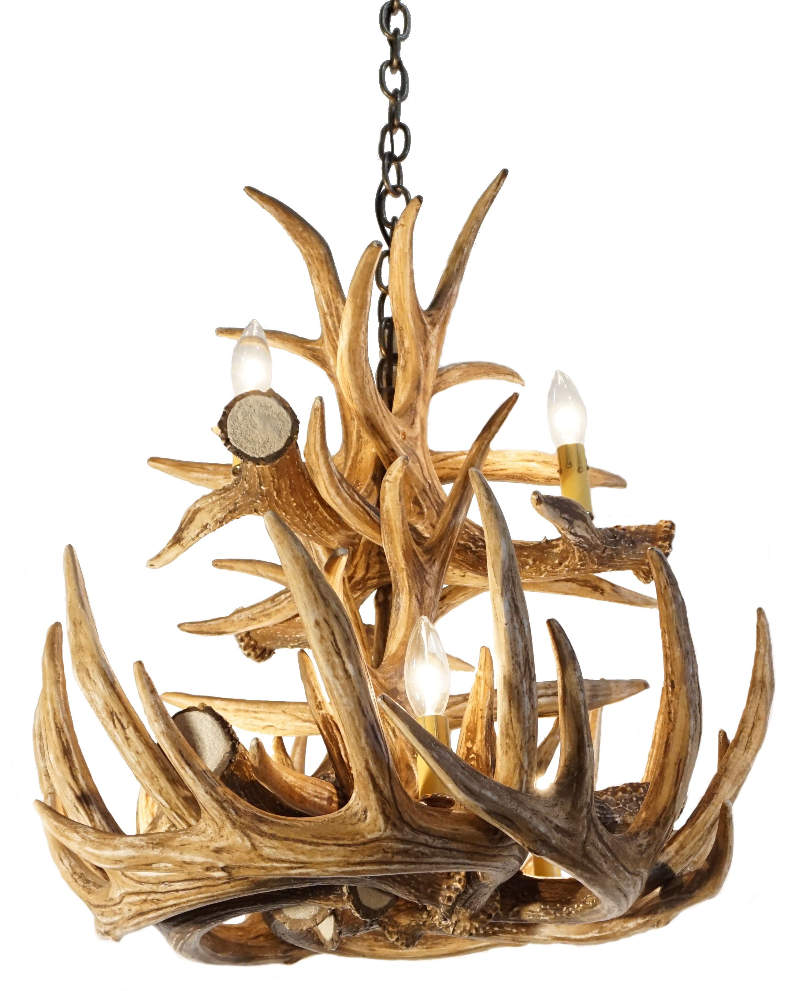 Whitetail Deer 12 Large Antler Chandelier Cast Horn Designs Intended For Antlers Chandeliers (Photo 8 of 12)