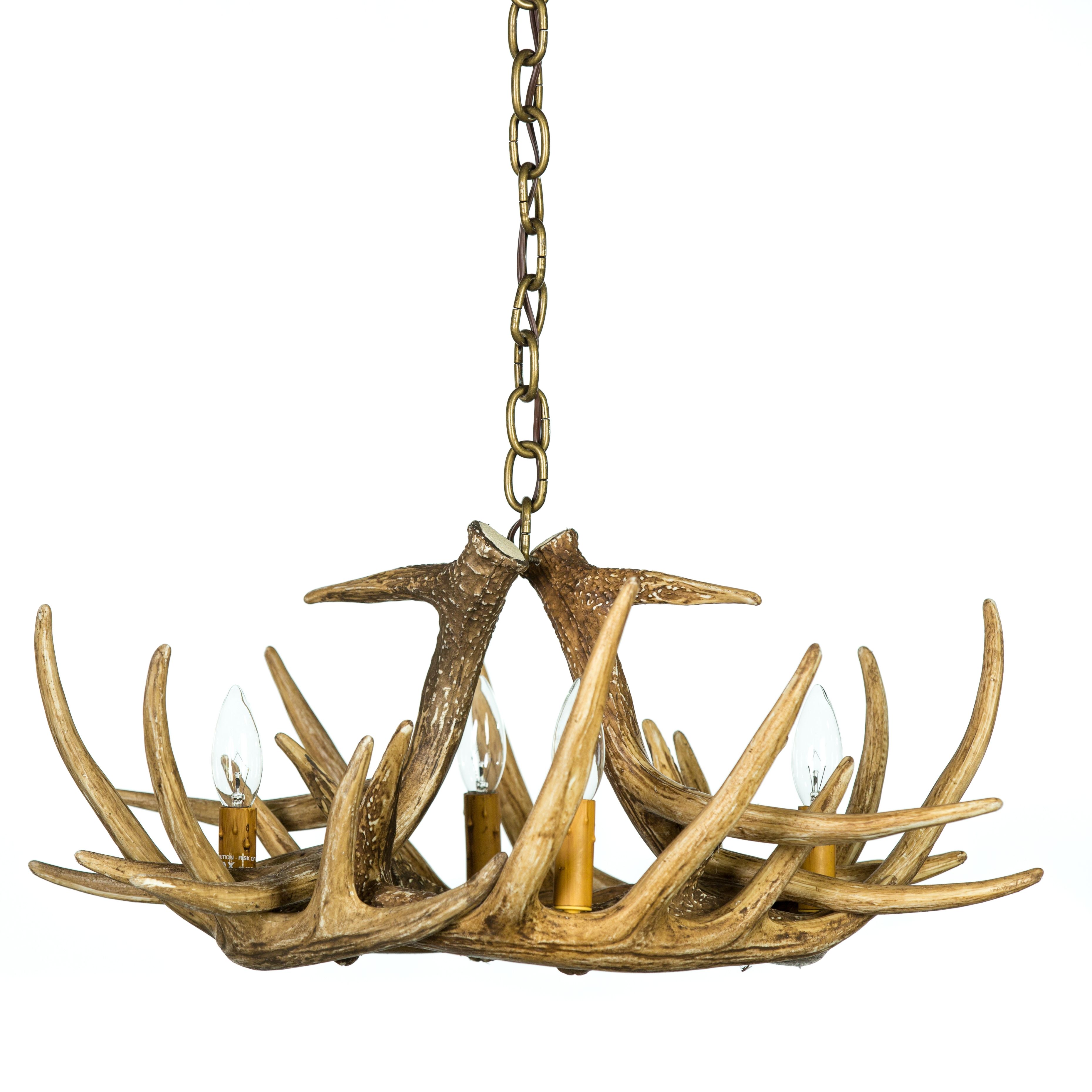 Whitetail Deer 6 Antler Chandelier Cast Horn Designs Pertaining To Antler Chandeliers (Photo 3 of 12)