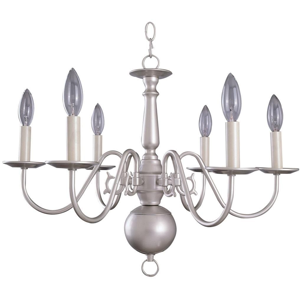Williamsburg 6 Light Silver Chandelier Free Shipping Today Intended For Silver Chandeliers (Photo 2 of 12)