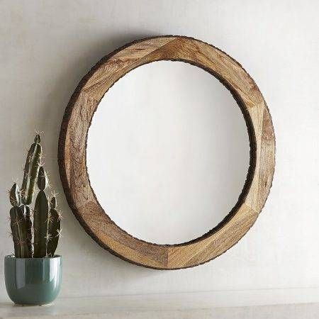 10 Large Round Mirrors We Love | The Turquoise Home Inside Large Round Wooden Mirrors (View 16 of 20)