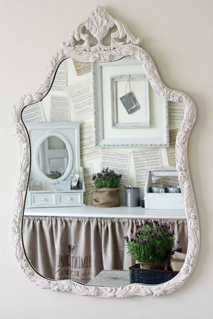 159 Best Vintage Mirrors Images On Pinterest | Mirror Mirror For Shabby Chic Mirrors With Shelf (Photo 25 of 30)