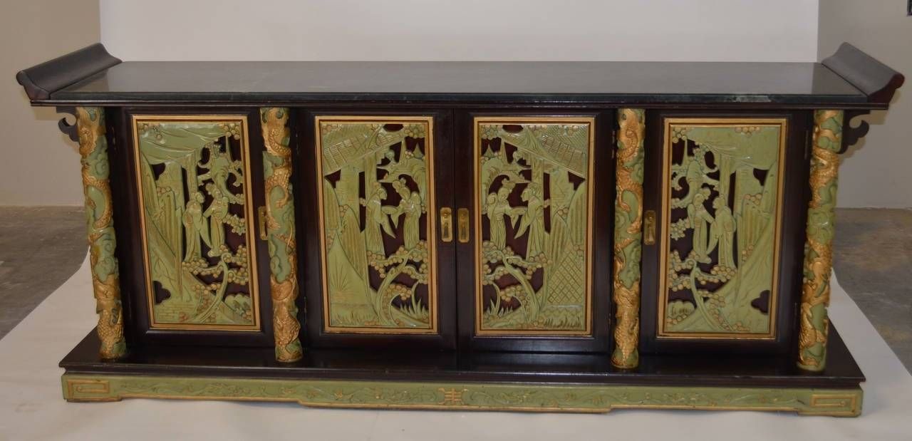 1950s Chinoiserie Sideboard At 1stdibs Within Chinoiserie Sideboard (Photo 4 of 20)