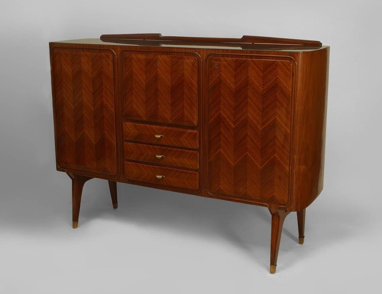 1950's Italian Dassi Herringbone Sideboard For Sale At 1stdibs Throughout Small Black Sideboard (View 15 of 20)