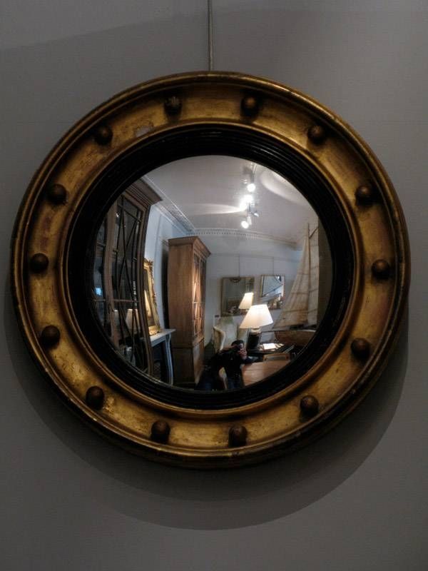 19th Cent Convex Mirror – Round / Oval Mirrors Regarding Antique Convex Mirrors (View 5 of 20)