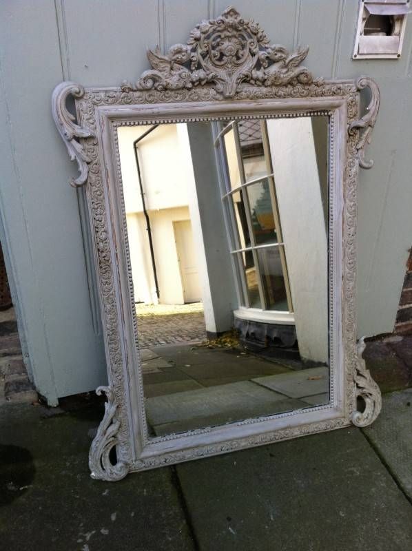 19th Century French Painted Decorative Ornate Wall Mirror Intended For Ornate French Mirrors (Photo 1 of 20)
