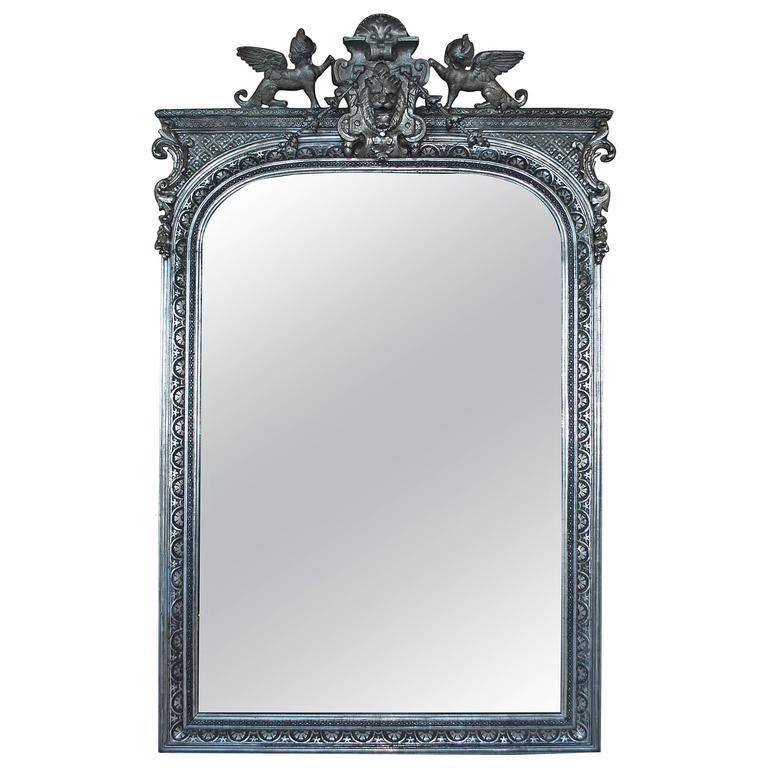 19th Century Large French Silver Gilded Mirror For Sale At 1stdibs With Silver Gilded Mirrors (Photo 10 of 30)