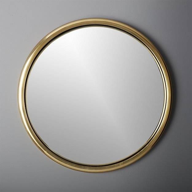 25" Porthole Gold Round Wall Mirror | Cb2 Inside Gold Round Mirrors (View 2 of 20)