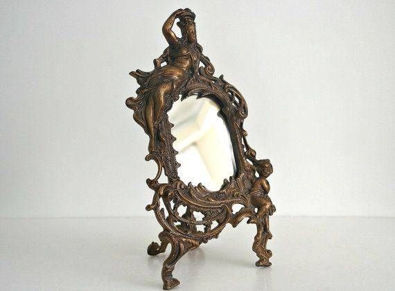 40 Best Antique Purse Mirrors Images On Pinterest | Mirror Mirror Regarding Vintage Stand Up Mirrors (View 30 of 30)