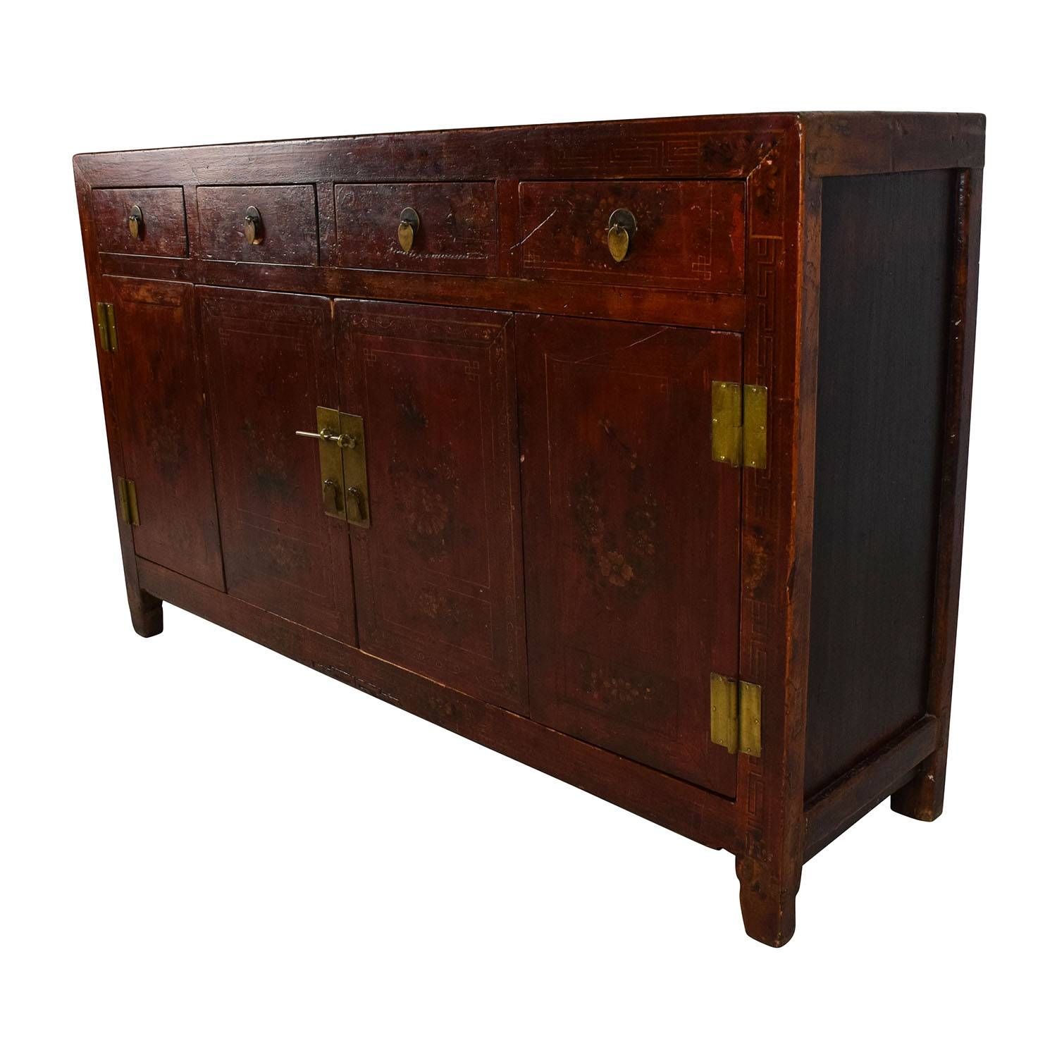 66% Off – Solid Wood Southeast Asian Credenza / Storage For Asian Sideboards (View 2 of 20)