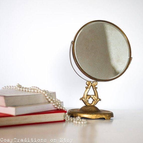 89 Best Vintage Vanity Mirror Images On Pinterest | Mirror Mirror Inside Standing Table Mirrors (Photo 5 of 30)