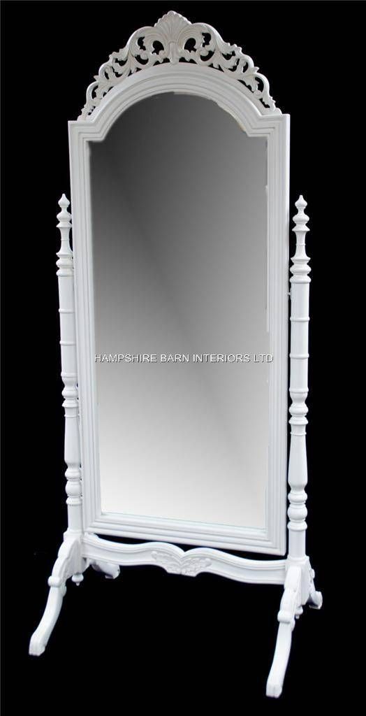A French Chateau Style Ornate Cheval Dressing Long Mirror In Inside Long Antique Mirrors (Photo 4 of 30)
