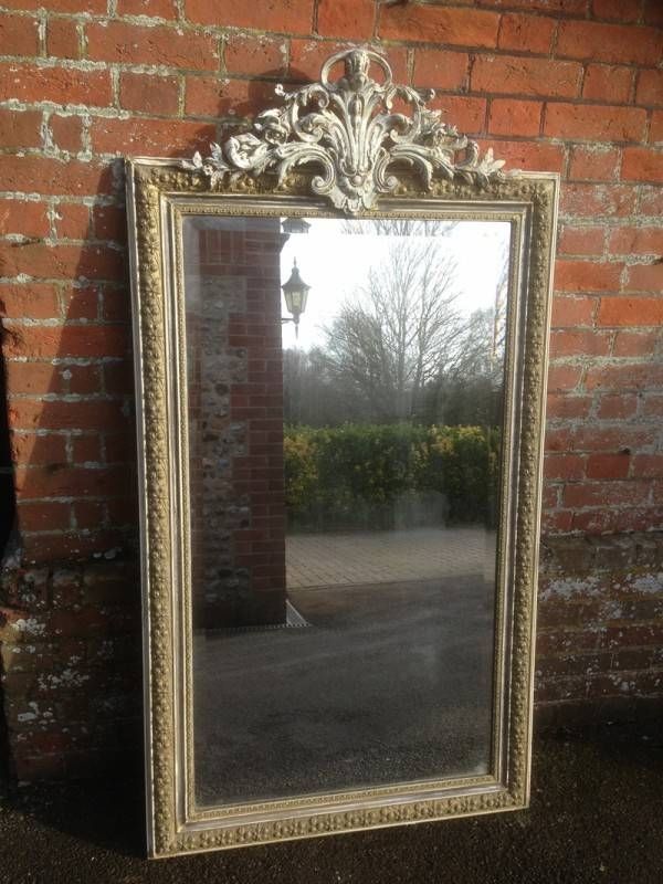 A Stunning Highly Decorative Large Antique French Mirror – Antique Intended For Antique French Floor Mirrors (View 5 of 20)