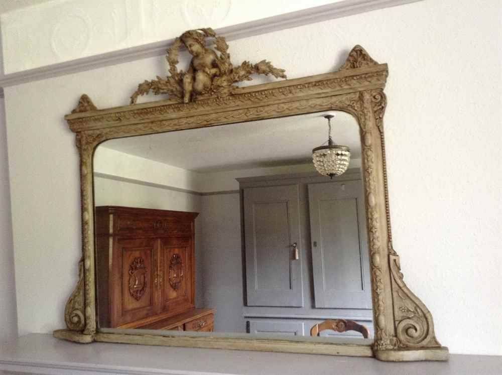 A Stunning Highly Decorative Useful Size Early Antique 19th Throughout Over Mantel Mirrors (View 18 of 30)