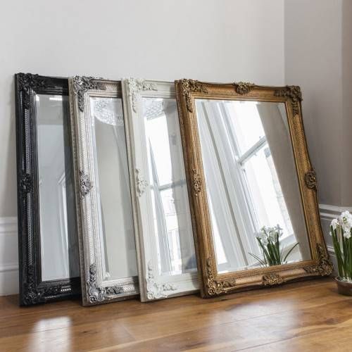 Abbey French Ornate Rectangular Wall Mirror Black Cream Gold Silver With Ornate Black Mirrors (View 17 of 20)