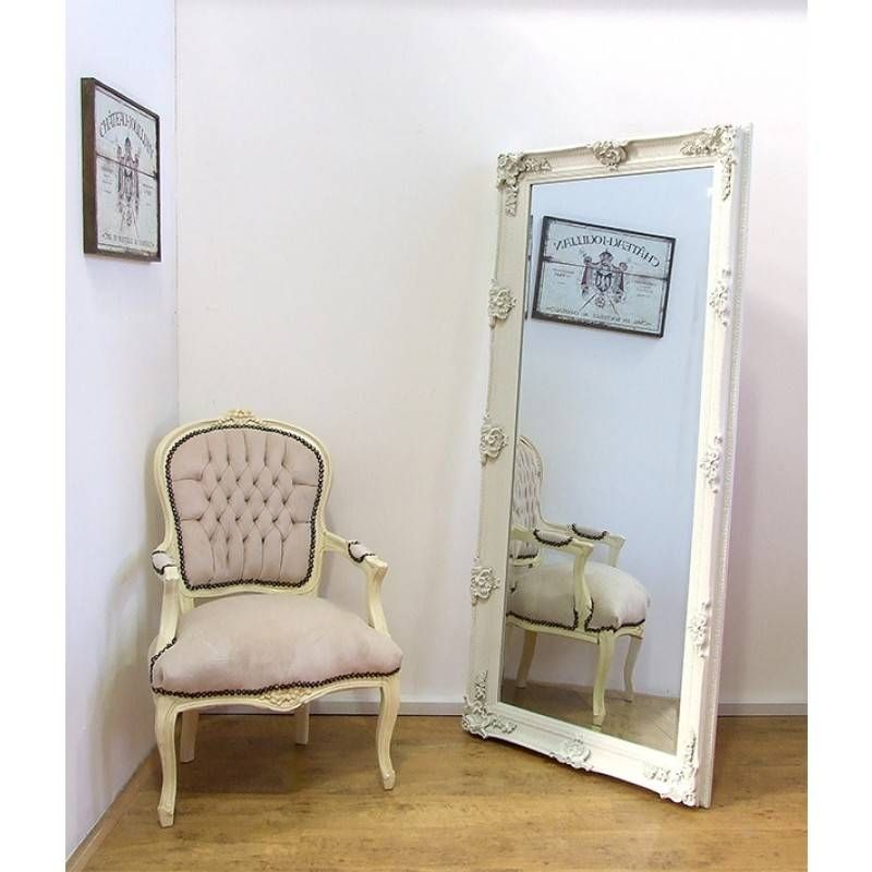 Abbey Large Shabby Chic Antique Style Leaner/wall Mirror 31" X 65 Inside Shabby Chic Cream Mirrors (Photo 13 of 20)