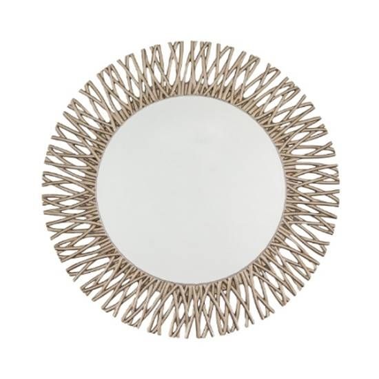 Adel Round Mirror Champagne Silver Leaf Adel Round Champagne With Regard To Champagne Mirrors (Photo 15 of 20)