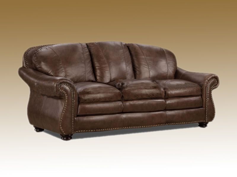 used full grain leather sofa