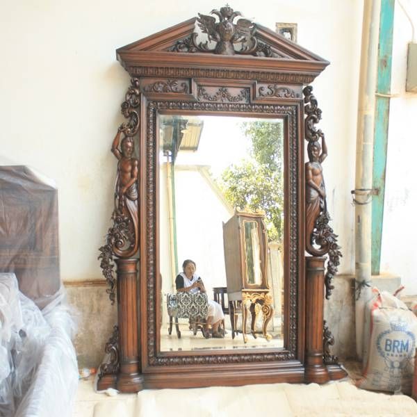 Amazing Huge Wall Mirror #2: Antique Victorian Cheval Mirror Heavy Inside Cheval Mirrors (View 11 of 20)