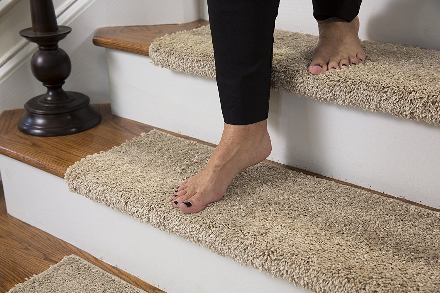 Amazon Caprice Bullnose Carpet Stair Tread With Adhesive In Bullnose Stair Tread Rugs (View 9 of 20)