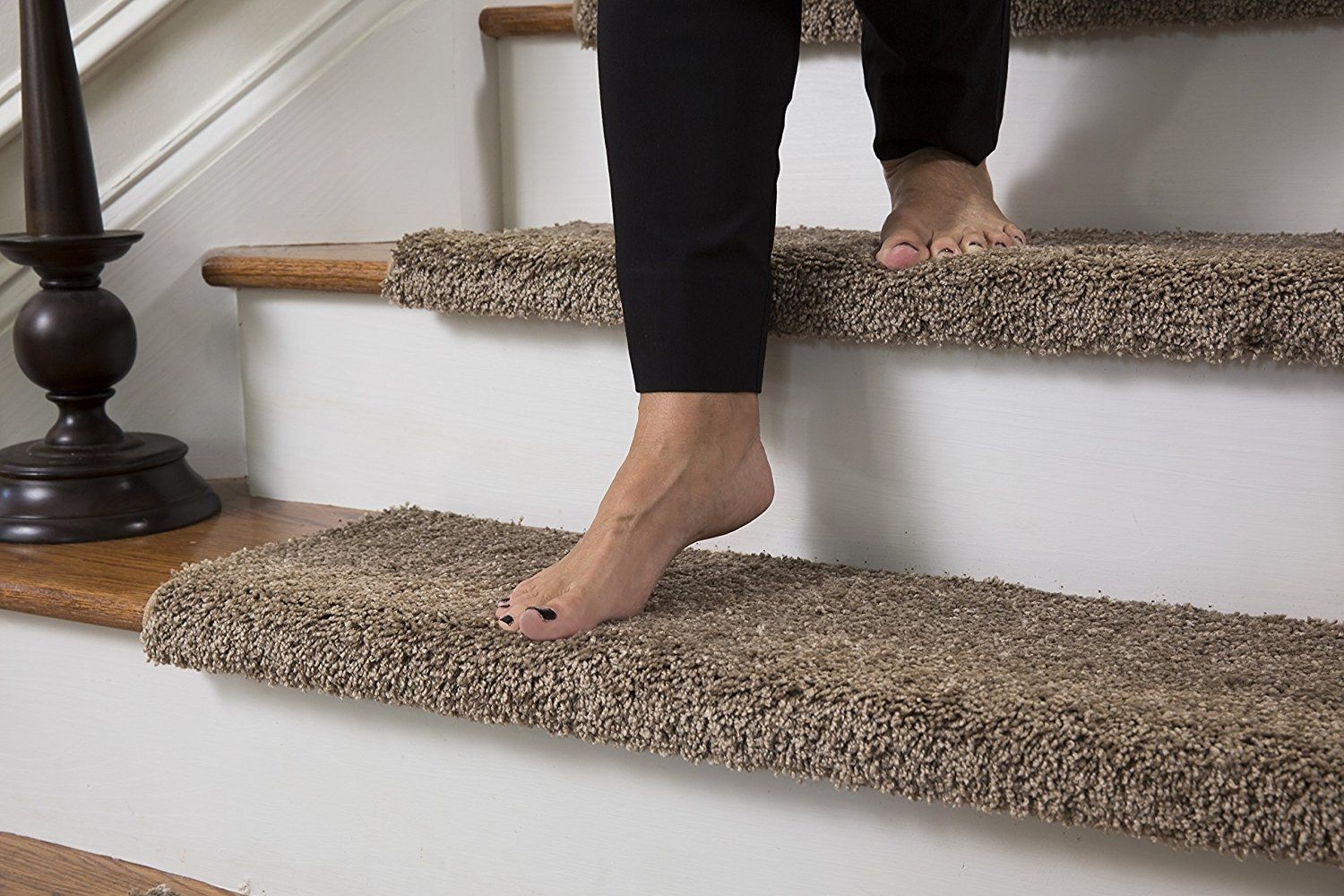 Amazon Caprice Bullnose Carpet Stair Tread With Adhesive Intended For Stair Tread Carpet Adhesive (Photo 18 of 20)