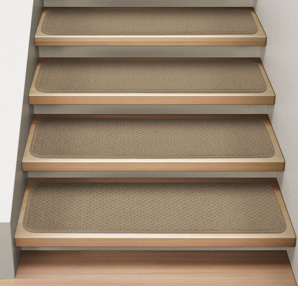 Amazon Set Of 12 Attachable Indoor Carpet Stair Treads In 8 Inch Stair Tread Rugs (View 5 of 20)
