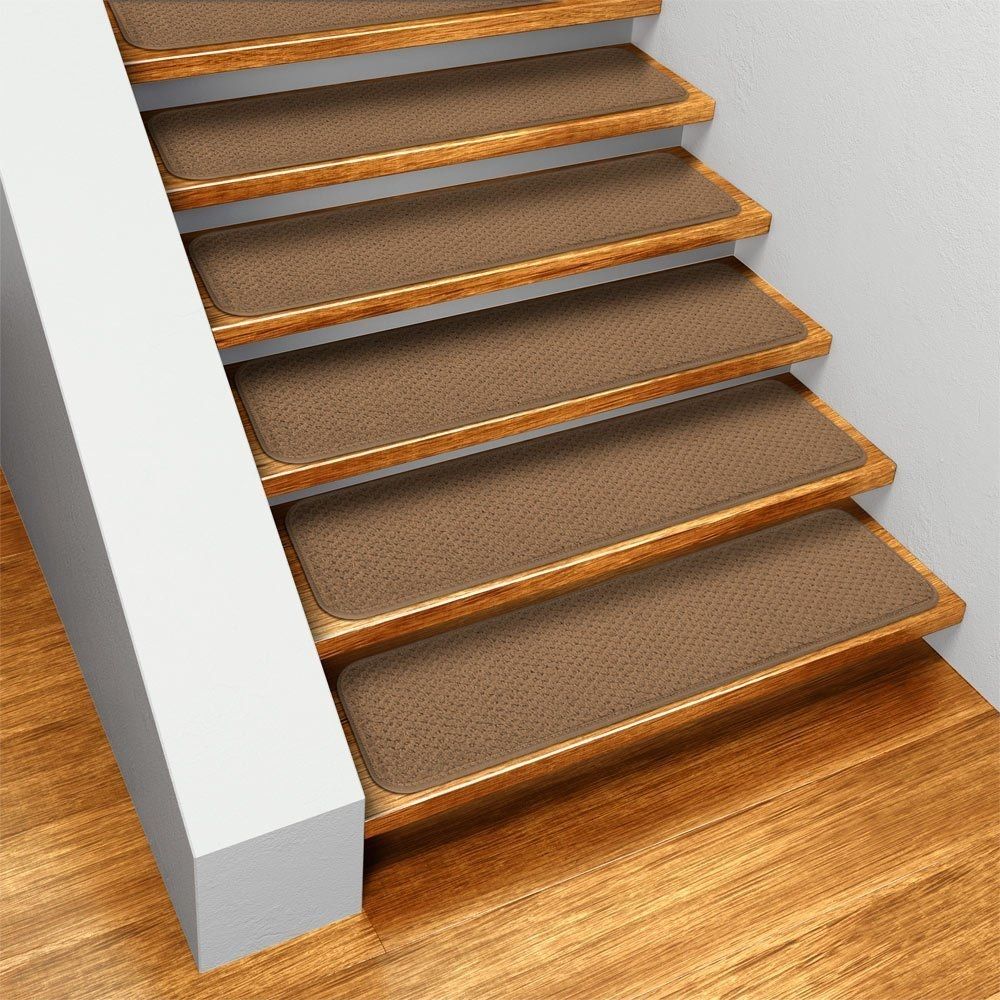 Amazon Set Of 15 Skid Resistant Carpet Stair Treads Toffee Inside Carpet Stair Treads Set Of 15 (Photo 1 of 20)
