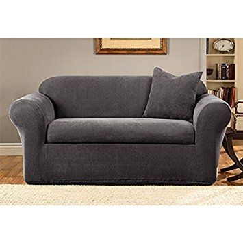 Amazon Sure Fit Stretch Metro 2 Piece Sofa Slipcover Gray With 2 Piece Sofa Covers (Photo 1 of 15)