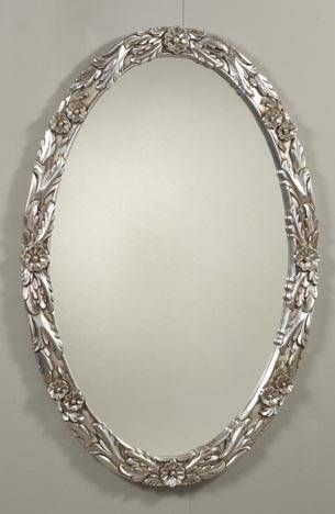 Ancona Silver Oval Wall Mirror For Oval Silver Mirrors (View 5 of 20)