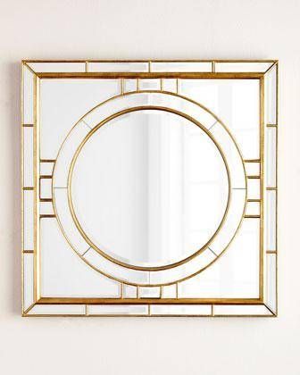 Andrew Design Square Beveled Mirror In Gold With Regard To Square Gold Mirrors (Photo 7 of 20)