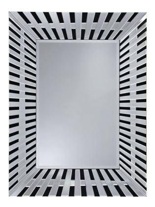 Angled Side Frameless Black Bevelled Wall Mirror – £ (View 10 of 20)