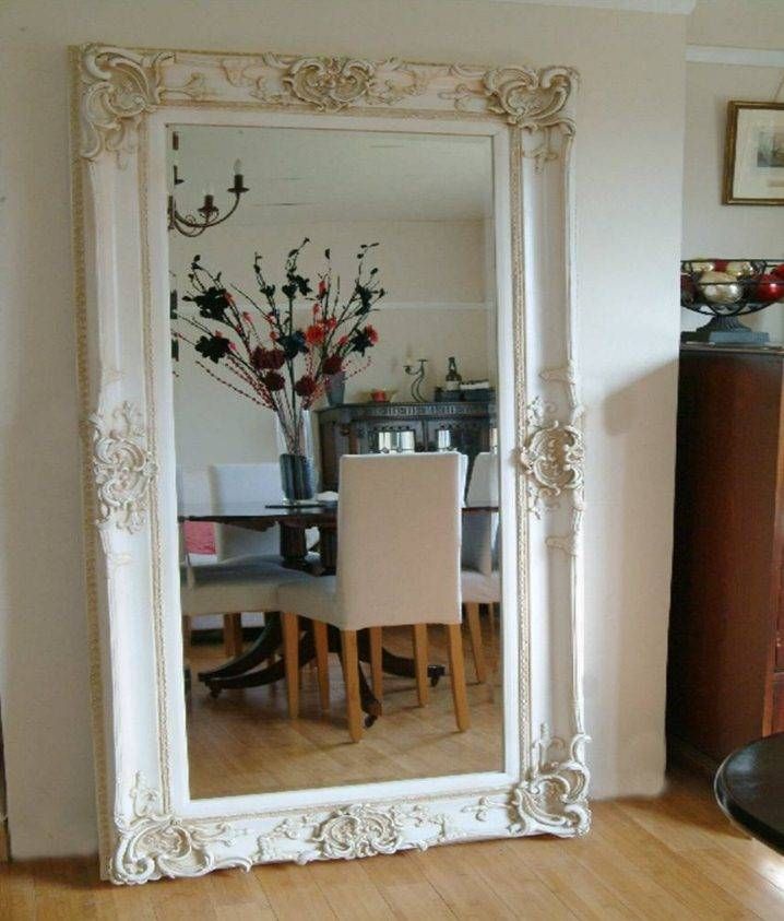 Antique Design Ornate Ivory Wall Mirror | French Mirror Company Within French Full Length Mirrors (View 11 of 20)