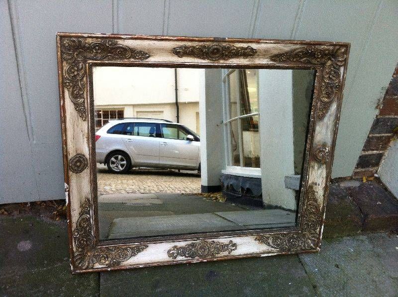 Antique French Cream And Gilt Distressed Louis Phillippe Landscape Regarding Distressed Cream Mirrors (View 3 of 30)