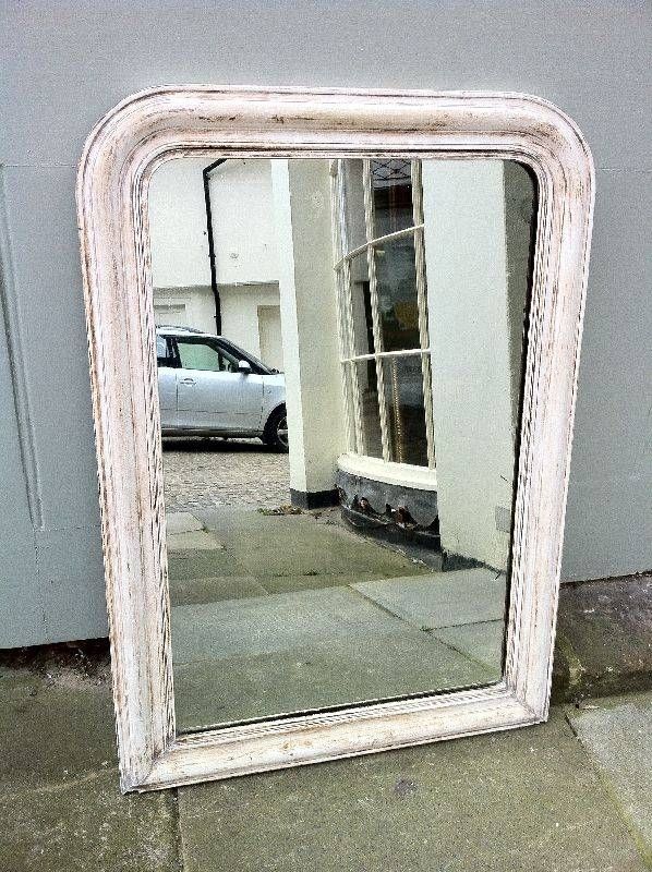 Antique French Original Painted White Wall Mirror. – Antique All With Regard To Large White Antique Mirrors (Photo 28 of 30)