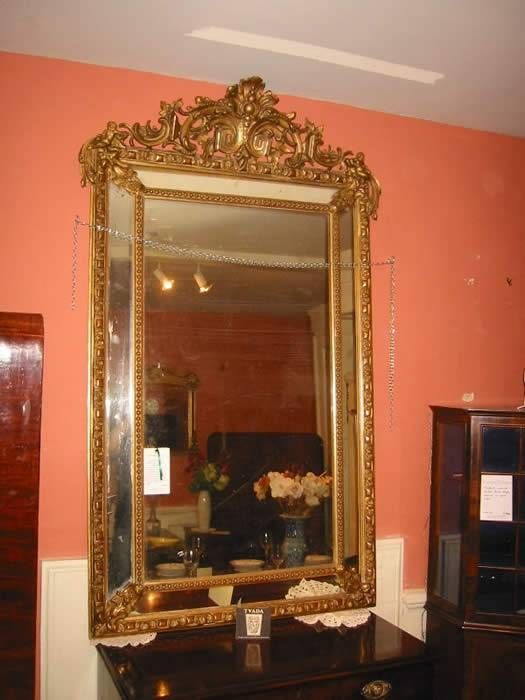 Antique Furniture Warehouse – Large Antique Mirror – Large 19th For Oversized Antique Mirrors (View 23 of 30)