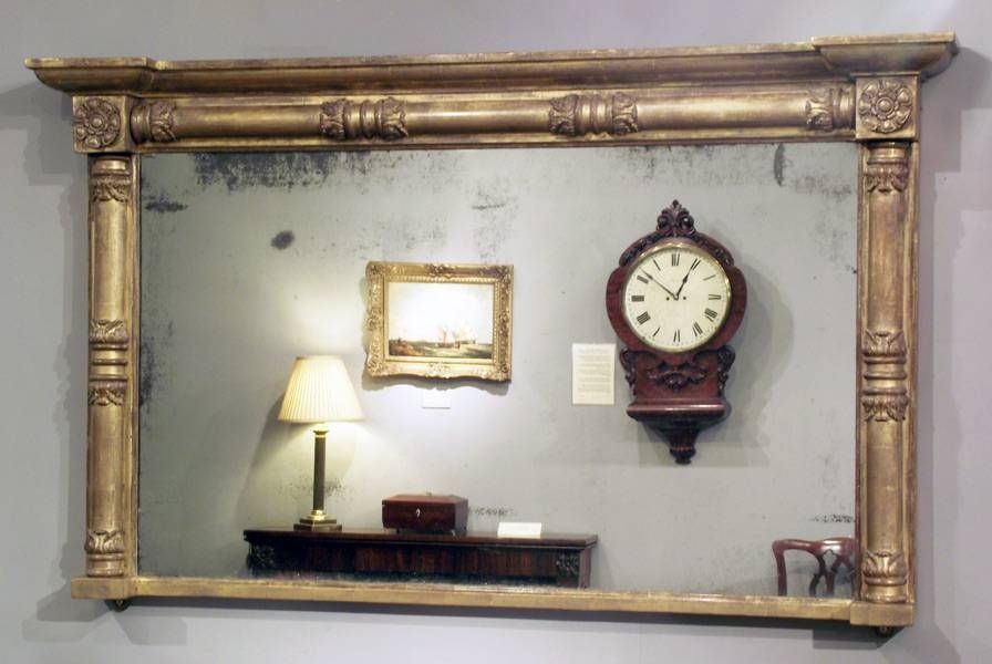 Antique Gilt Overmantel Mirror, Gold Mirror, Antique Gilt Wall In Over Mantel Mirrors (View 27 of 30)