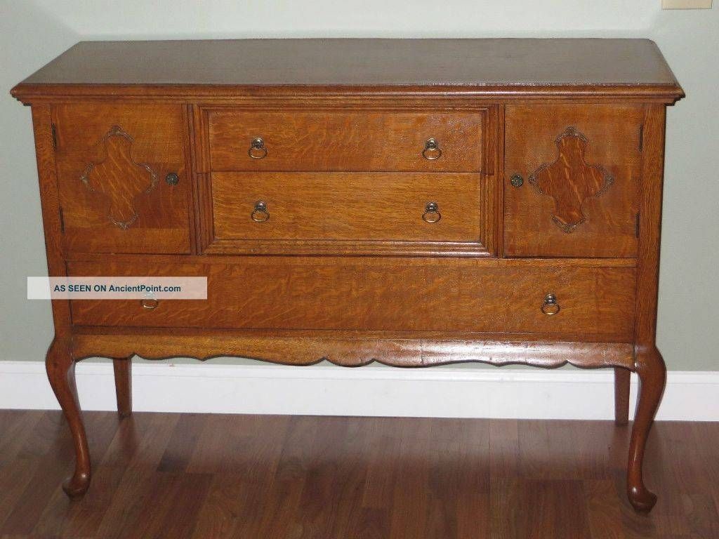 Antique Oak Sideboard Buffet With Mirror Within Oak Sideboards And Buffets (View 17 of 20)