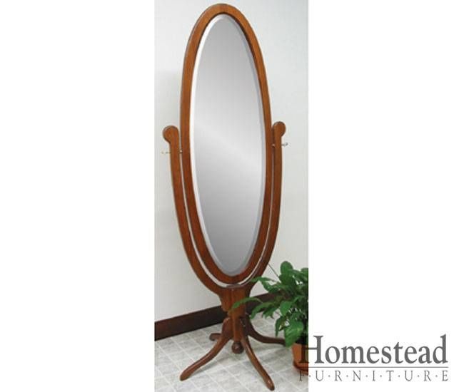 Antique Oval Pedestal Cheval Mirror Intended For Free Standing Antique Mirrors (Photo 22 of 30)
