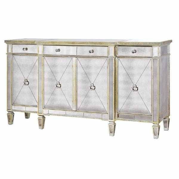 Antique Seville Venetian Mirrored Glass Sideboard 4 Door Pertaining To Venetian Mirrored Chest Of Drawers (Photo 12 of 20)