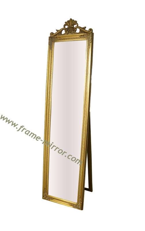 Antique Style Wood Free Standing Mirror,antique Gold Dressing Throughout Gold Standing Mirrors (Photo 14 of 30)