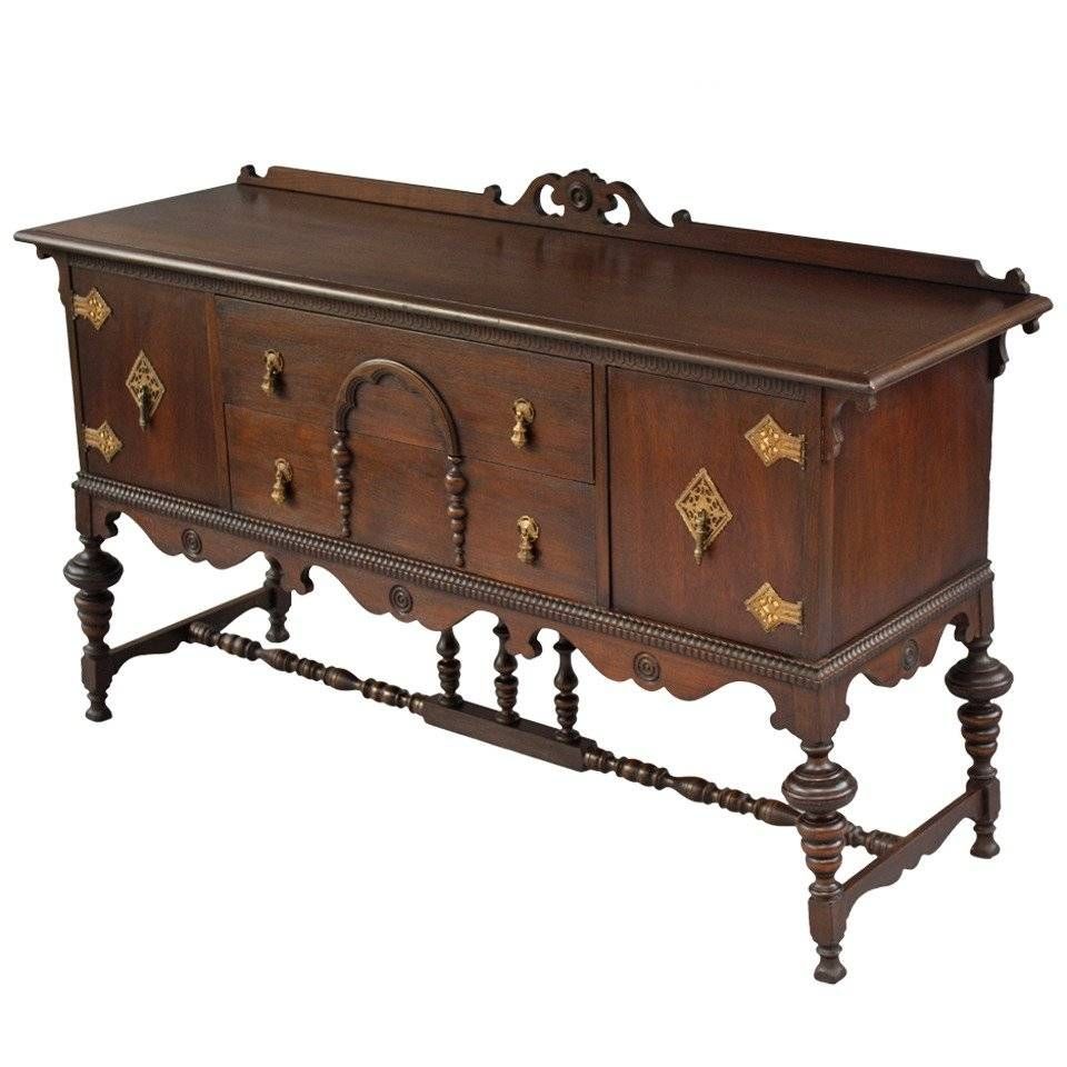 Antique Walnut Spanish Revival Sideboard For Sale At 1stdibs Pertaining To Sideboard For Sale (Photo 9 of 20)