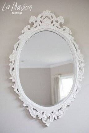 Antique White Oval Mirror – Foter Throughout Cream Vintage Mirrors (View 7 of 20)