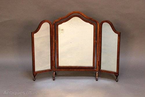 Antiques Atlas – An Early 20thc. Walnut Triple Folding Dressing Mirror Pertaining To Antique Triple Mirrors (Photo 10 of 20)