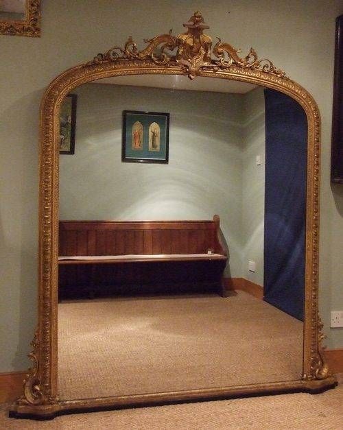 Antiques Atlas – Large English Antique Gilt Overmantle Mirror C1850 Intended For Antique Gilt Mirrors (Photo 4 of 20)