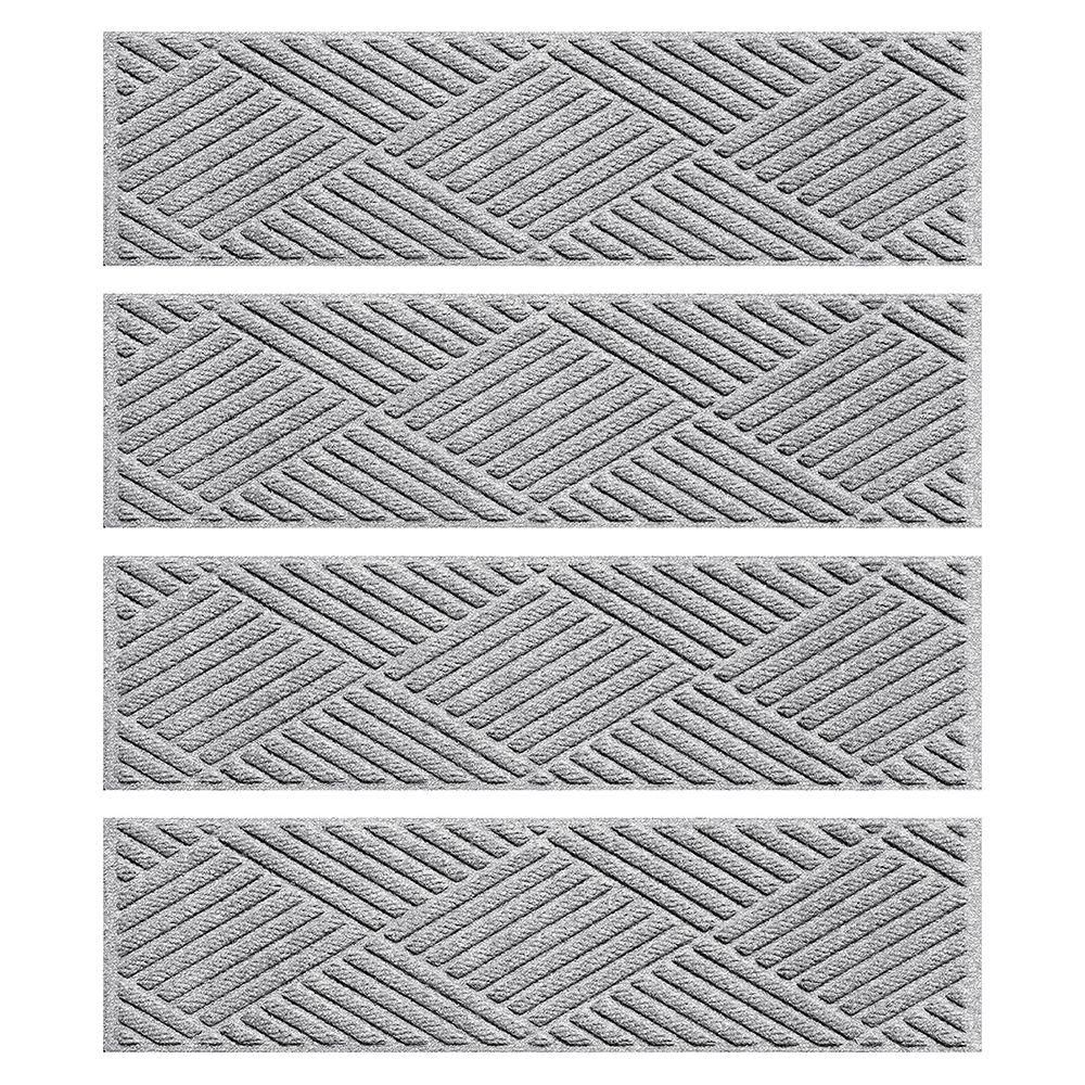 Aqua Shield Medium Gray 85 In X 30 In Diamonds Stair Tread Set Pertaining To Colonial Mills Stair Tread Rugs (View 19 of 20)
