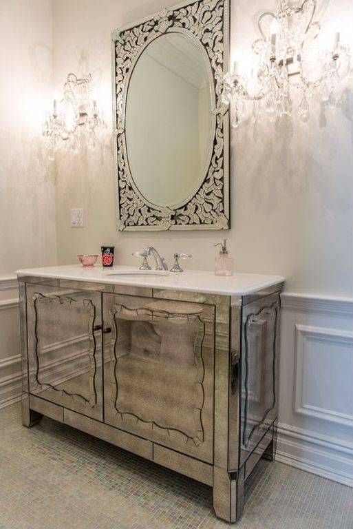Art Deco Powder Room With Venetian Mirror | Zillow Digs | Zillow Pertaining To Art Deco Venetian Mirrors (View 16 of 20)